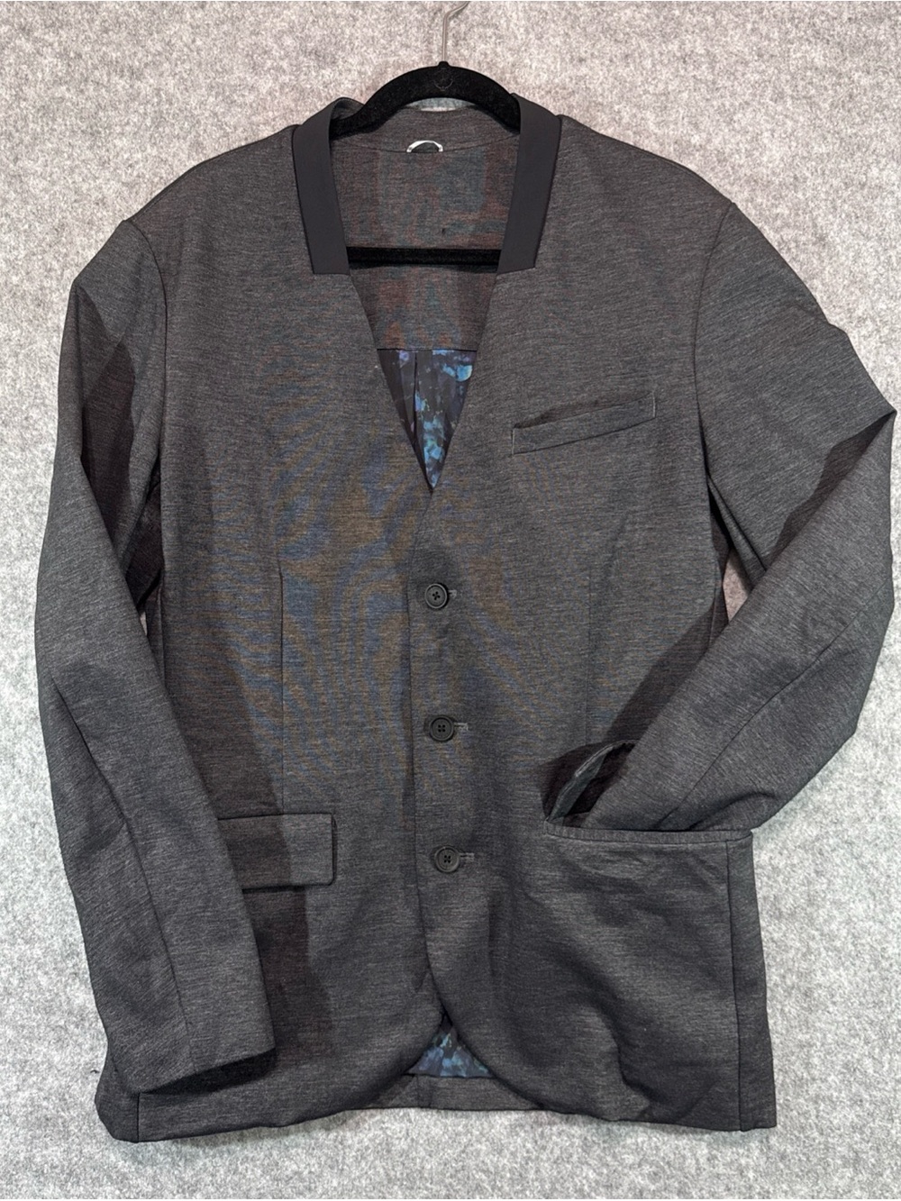 Kit and Ace Blazer Jacket - Mens Large - Grey Stretch Cotton Blend Travel Work